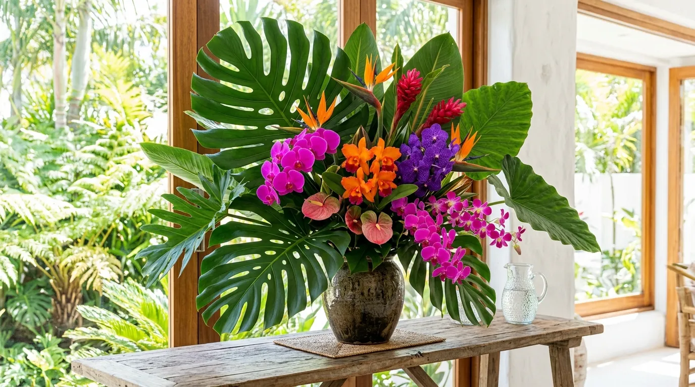 Farmhouse kitchen arrangement with wildflowers in a rustic jug