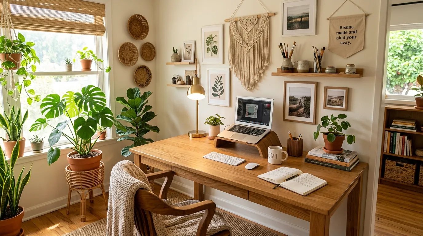 Reading nook with mudcloth cushion