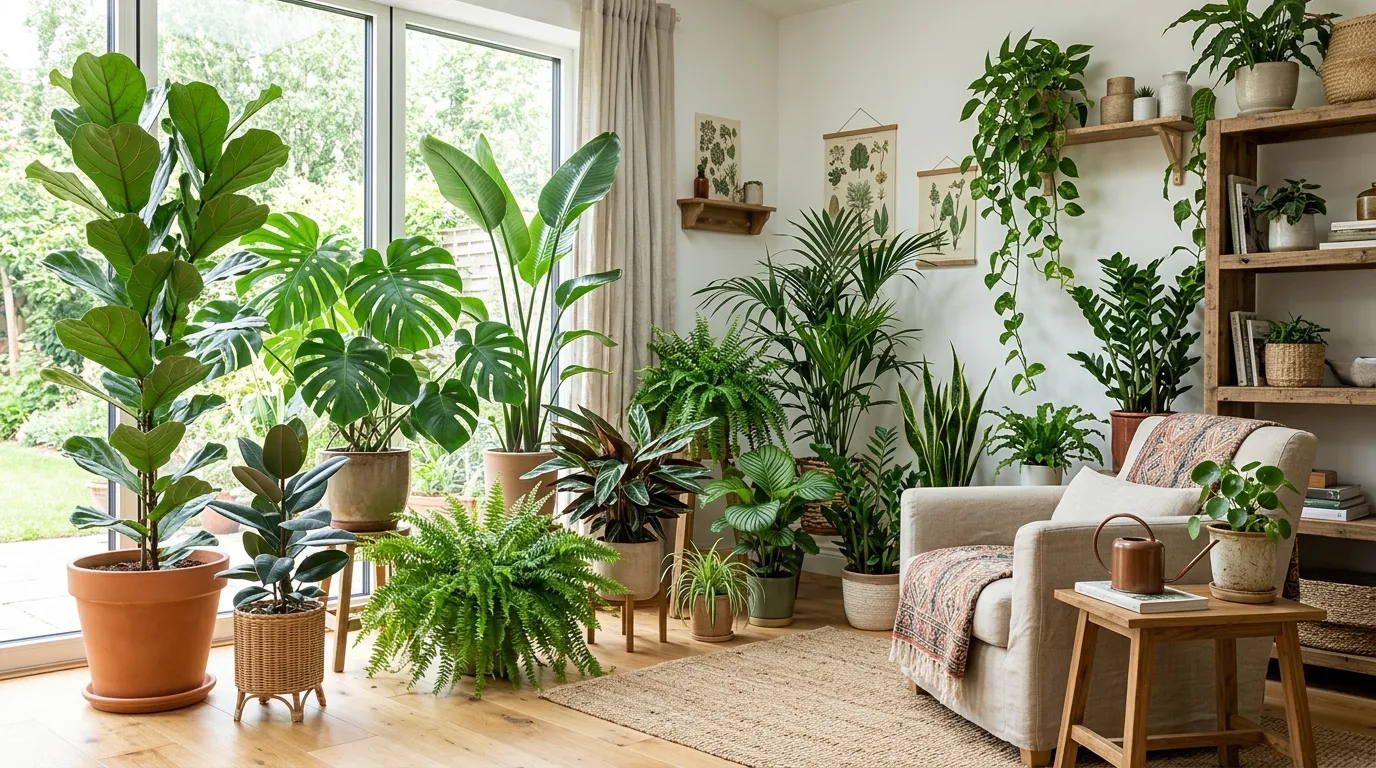 Dracaena in home office corner with simple desk styling