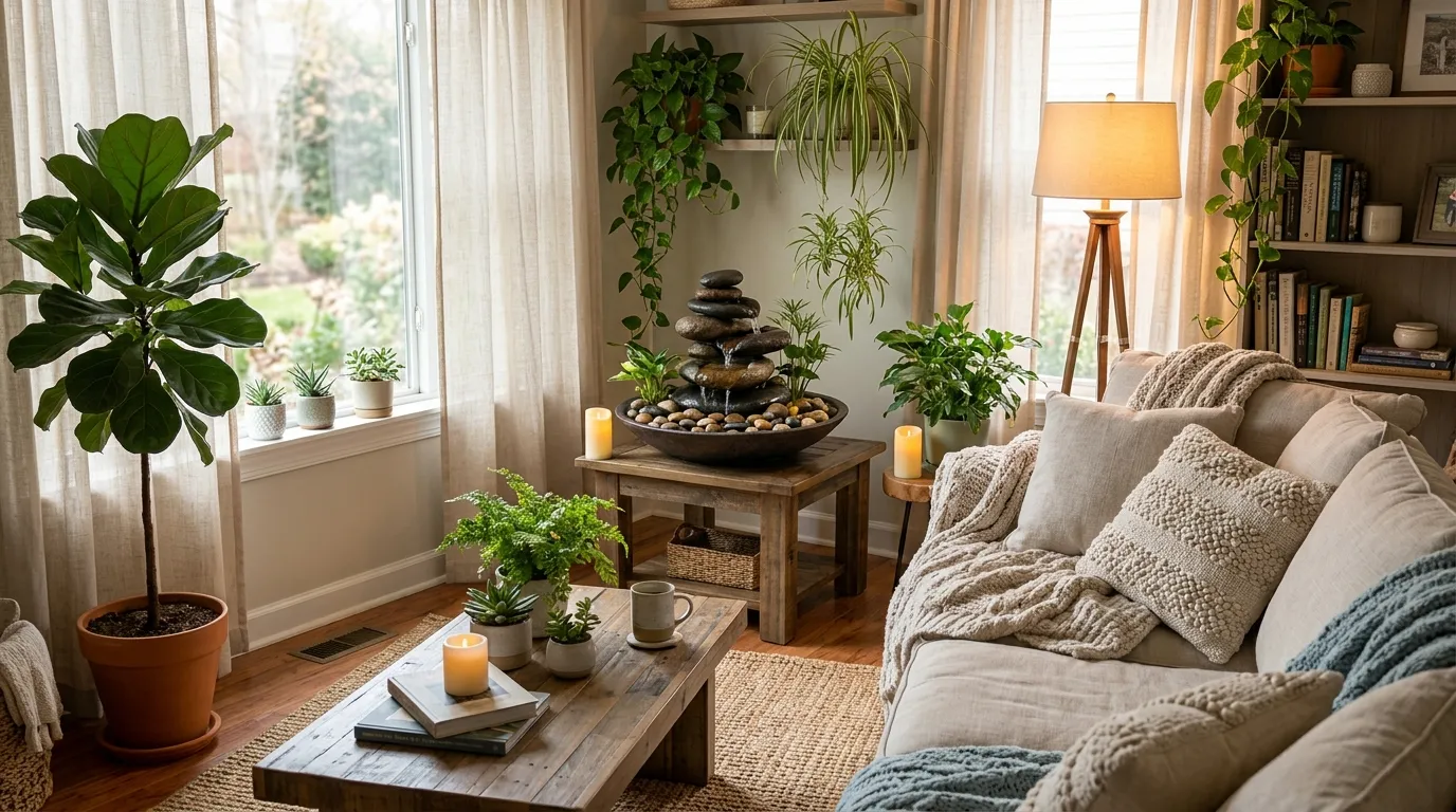 Reading corner with cane chair