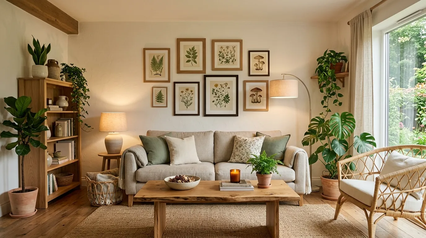 Soft modern room with curved sofa