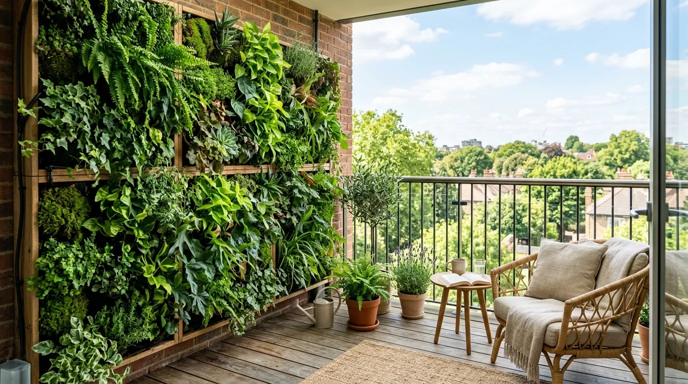Coastal balcony with white cushions