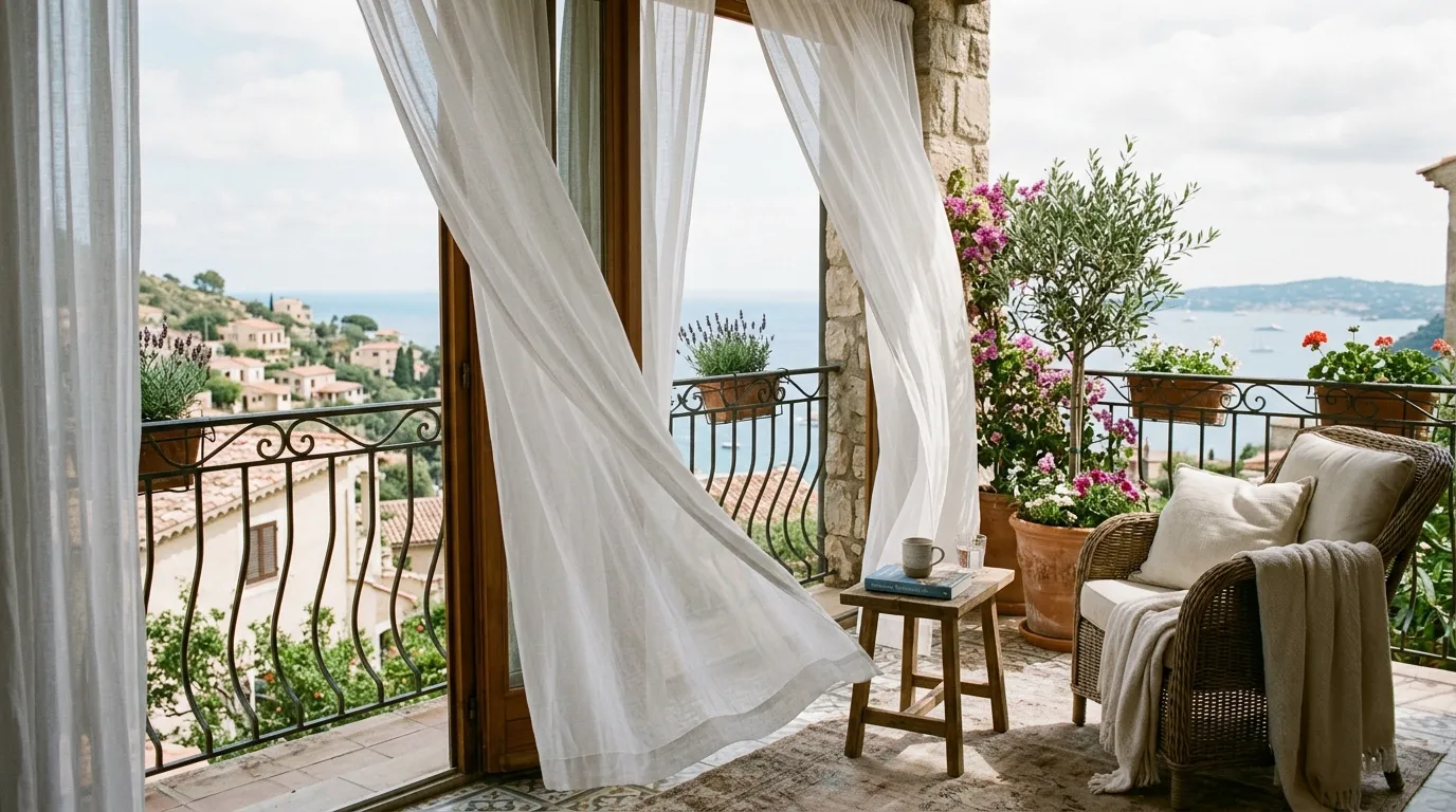 Balcony with privacy screen