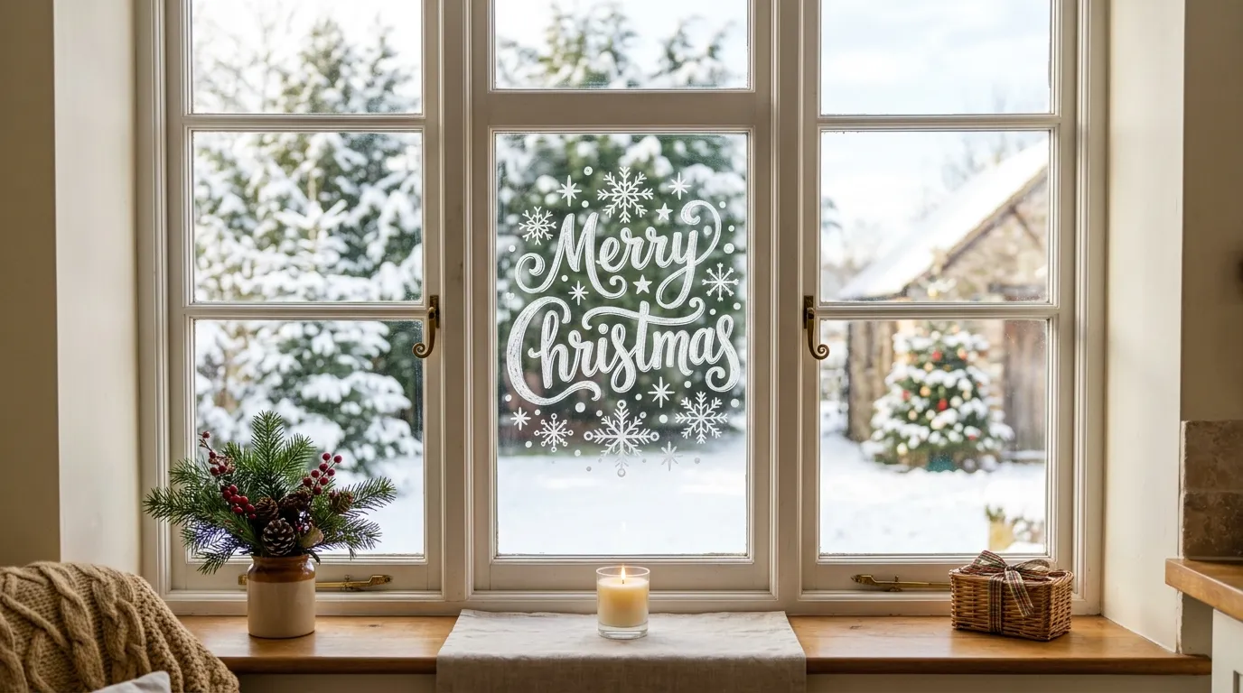 Window scene with moon
