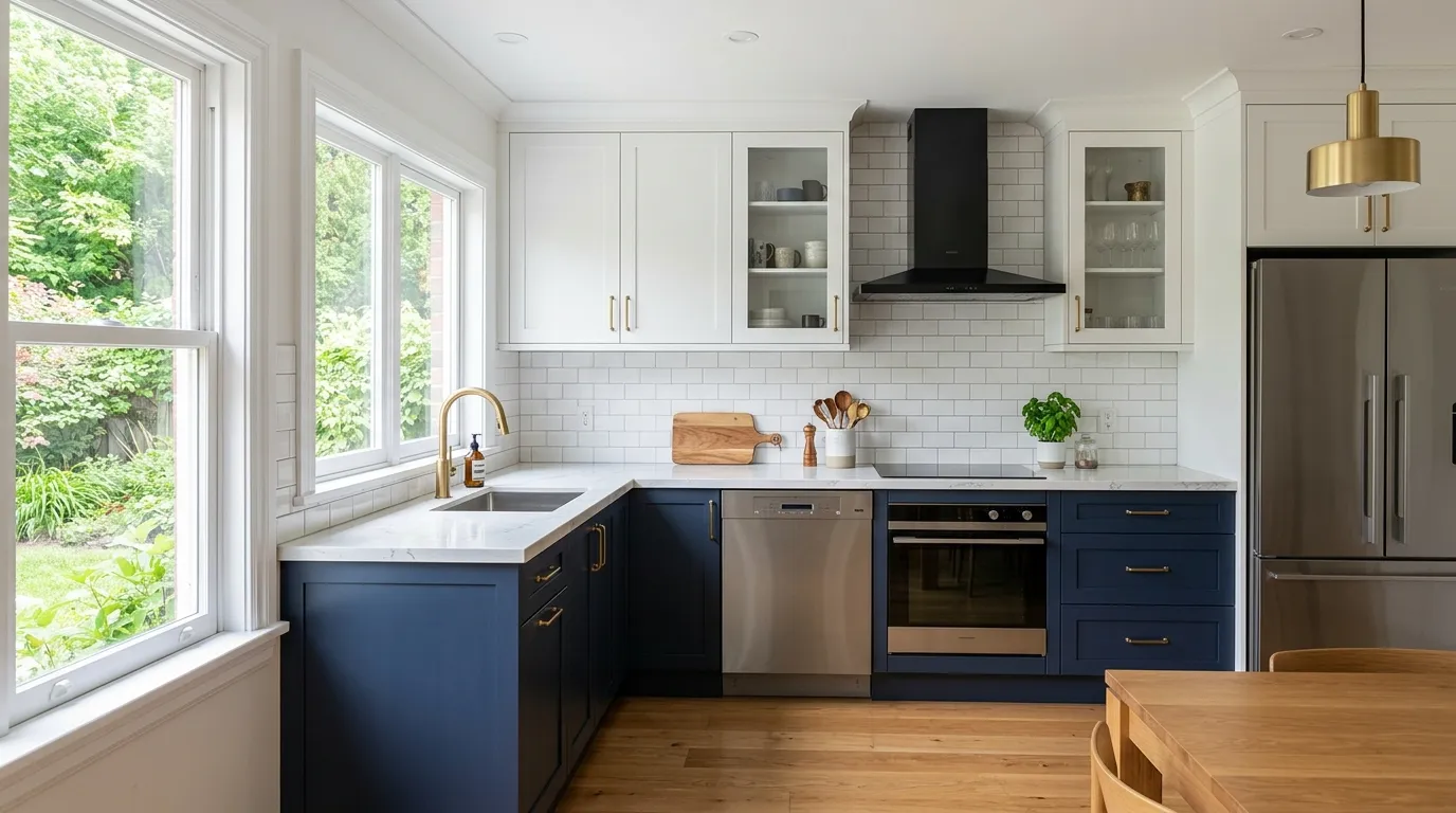 Luxury kitchen with fluted island detail