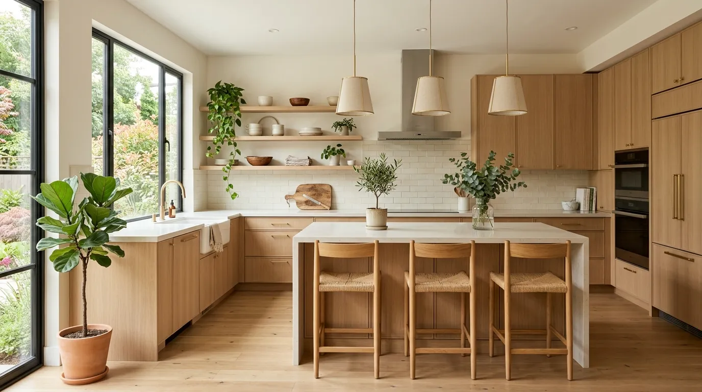 High end kitchen with black framed windows