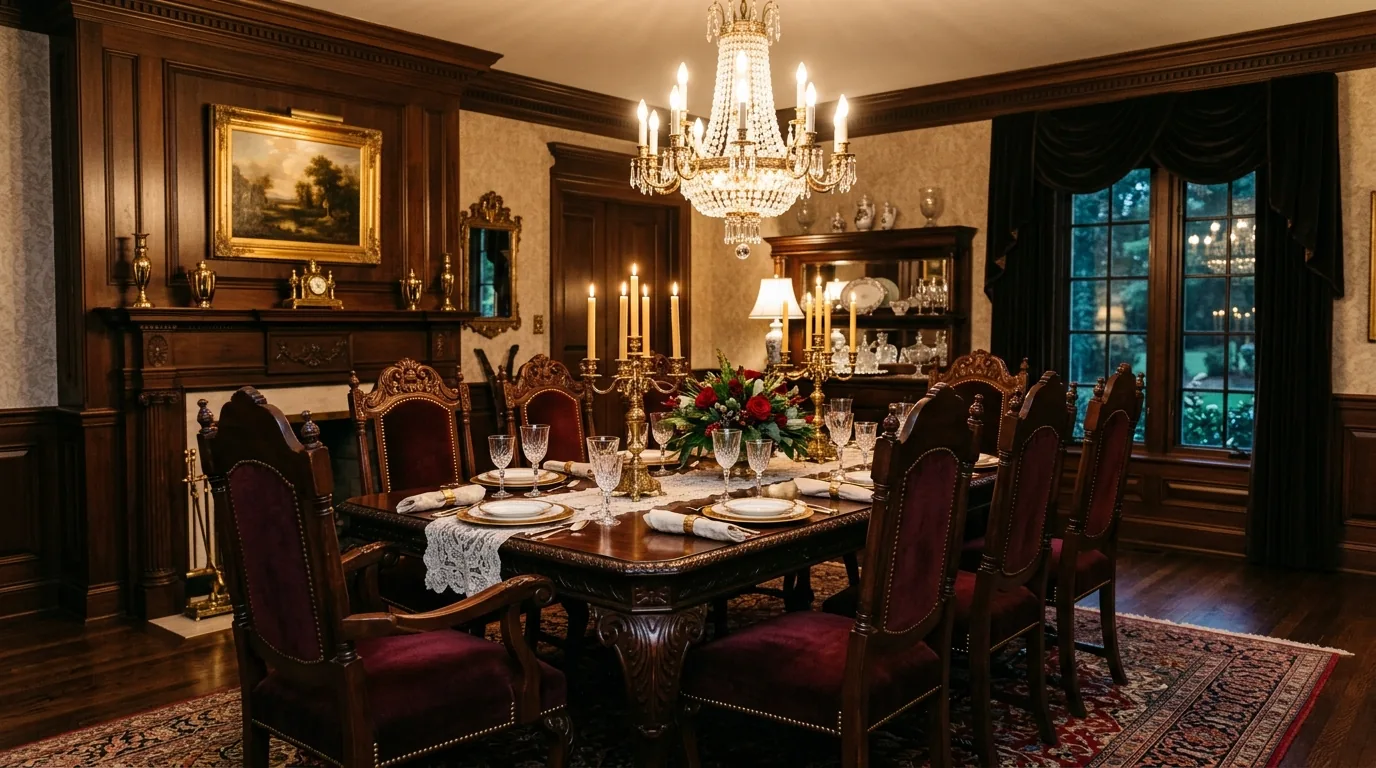 Scandinavian dining room with simple oak furniture