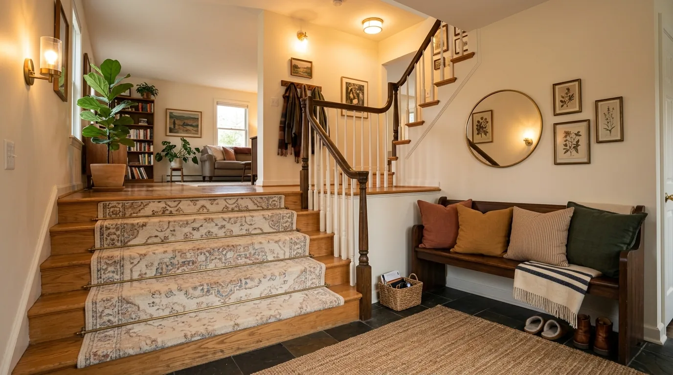 Bright split entry with board and batten walls