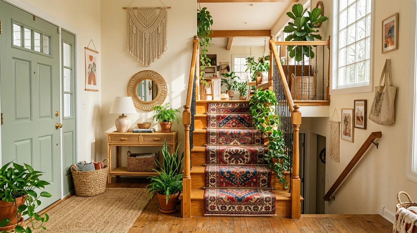 Scandinavian split foyer with light wood