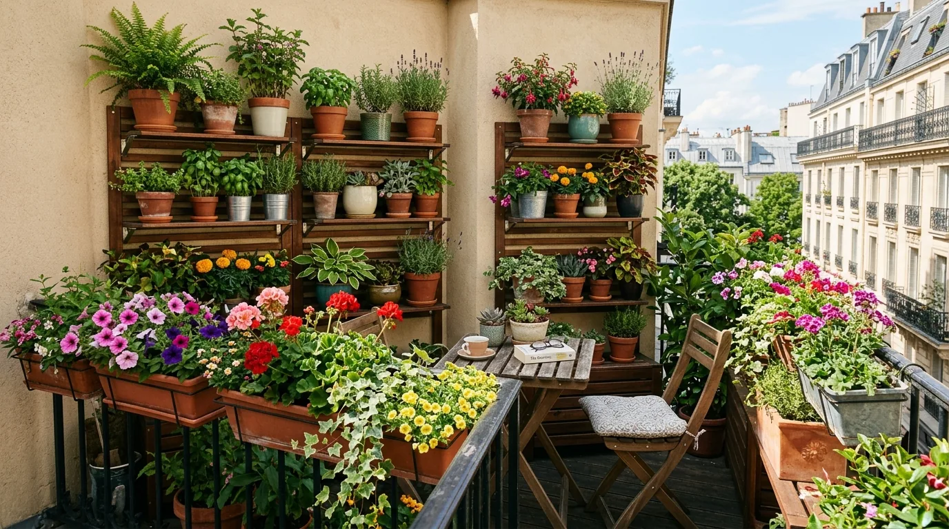 Narrow side yard garden with vertical trellis