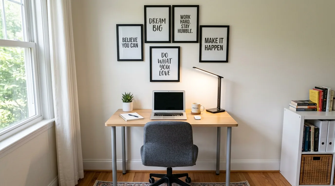 Tiny living space with diptych artwork above console