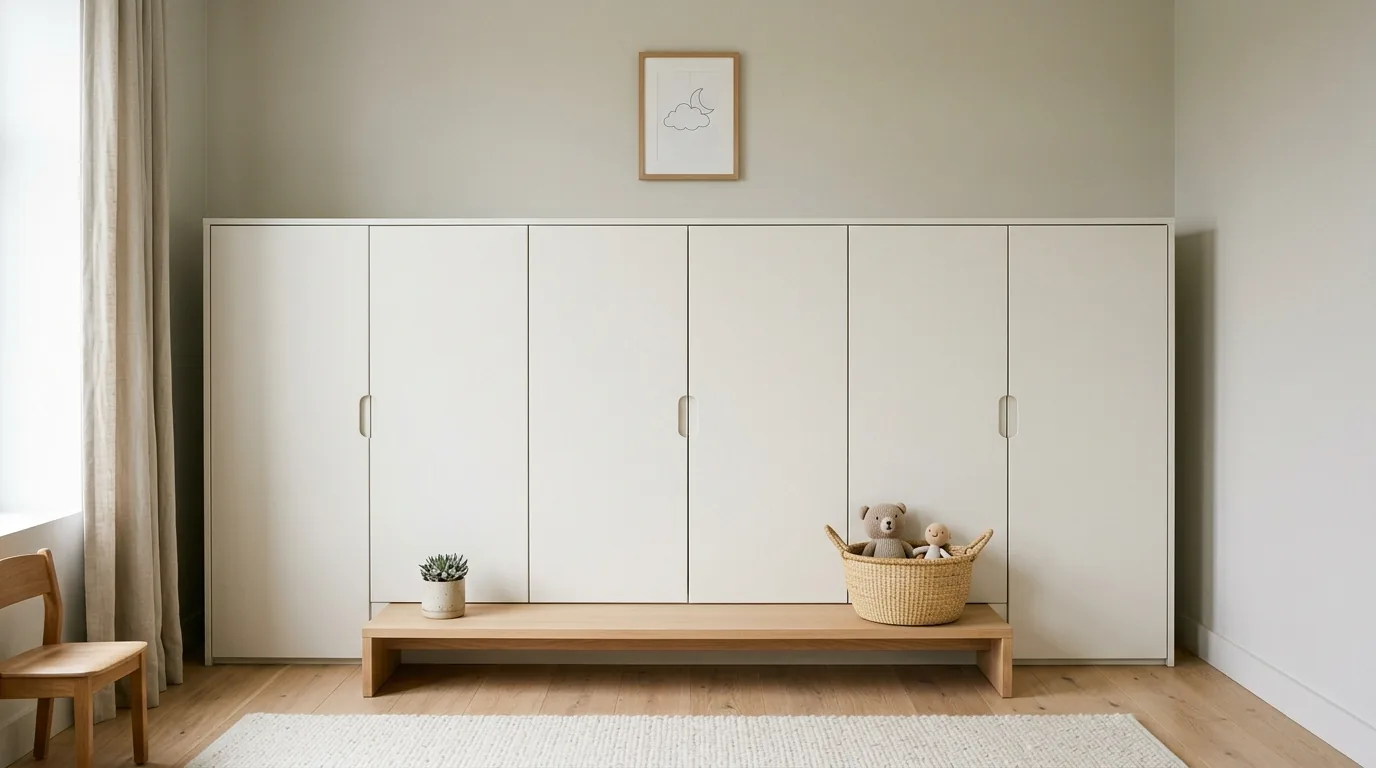 Built in window seat with lift up toy storage