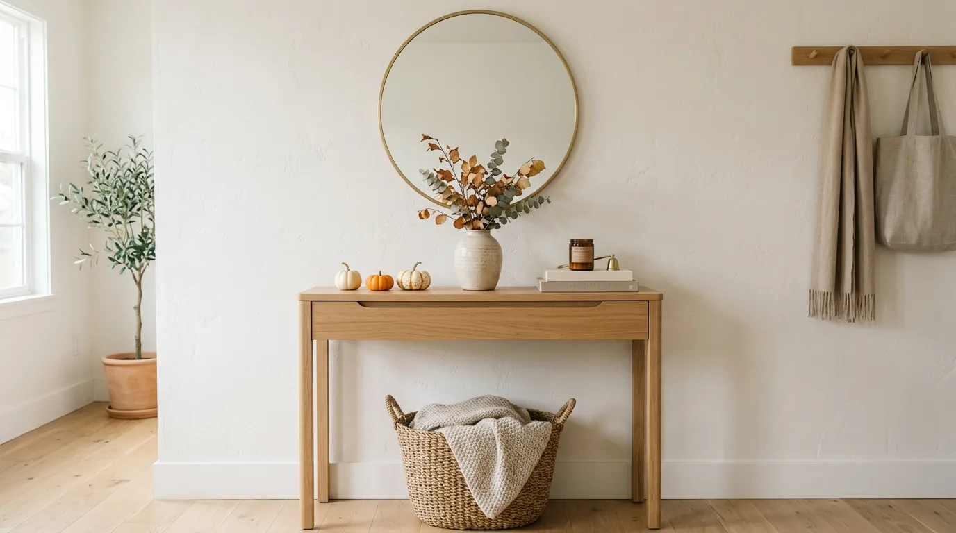 Dining table with amber glass