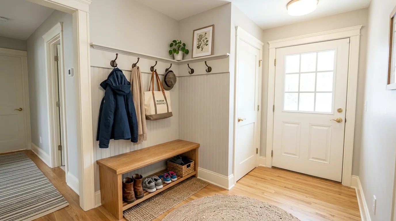 Mudroom with locker style storage for each family member