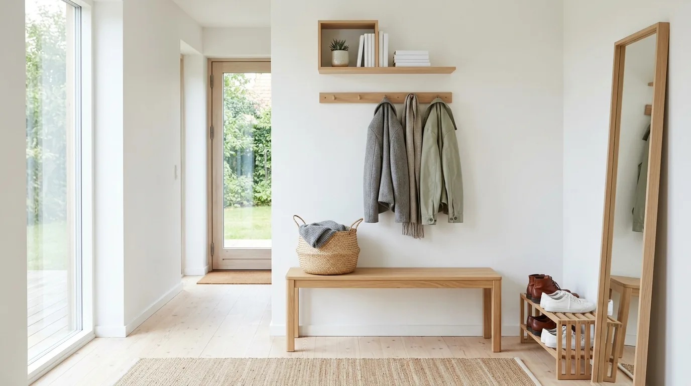 Pet friendly mudroom with leash hooks
