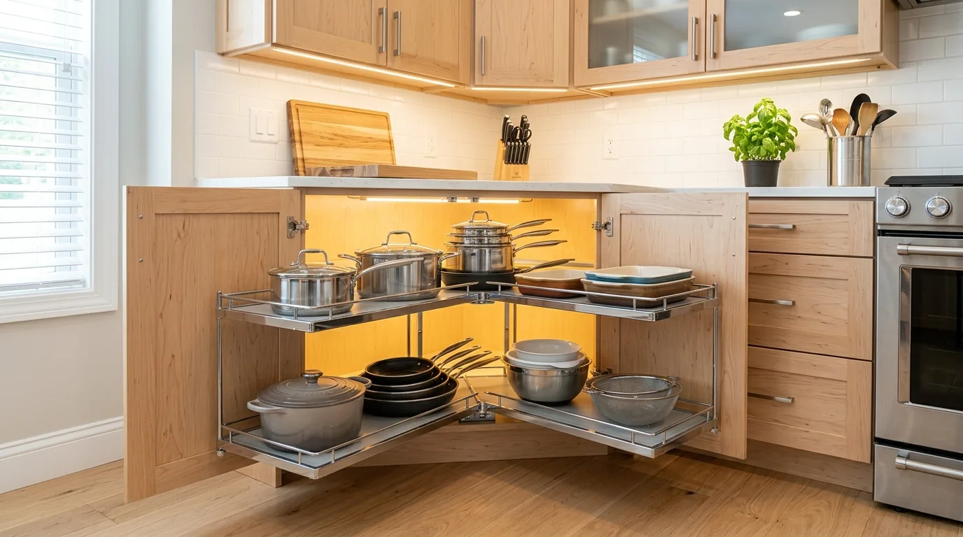 14 Genius Blind Corner Cabinet Organization Ideas for Hard-to-Reach Spaces