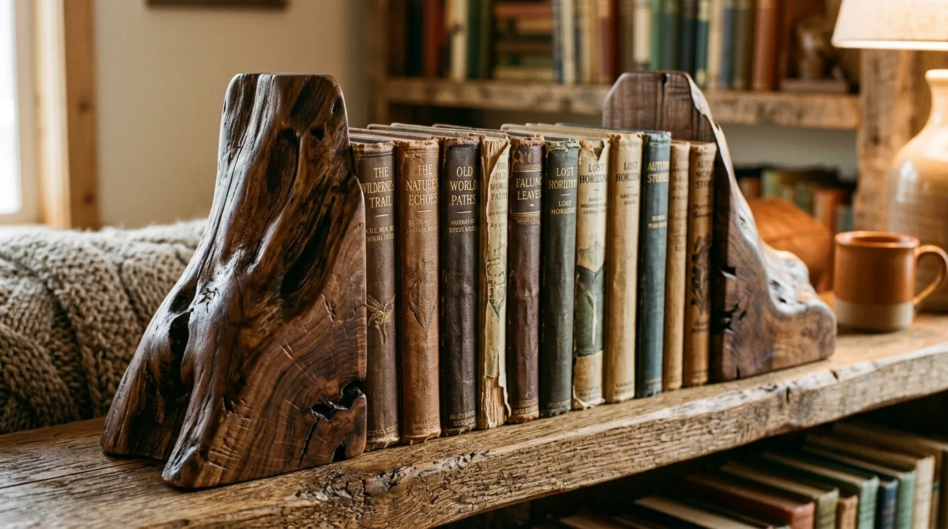 Vintage brass animal bookends holding classic novels