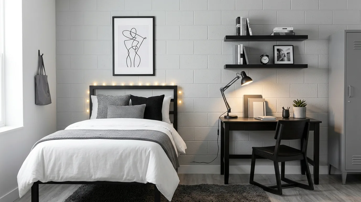 Budget dorm makeover with upgraded bedding