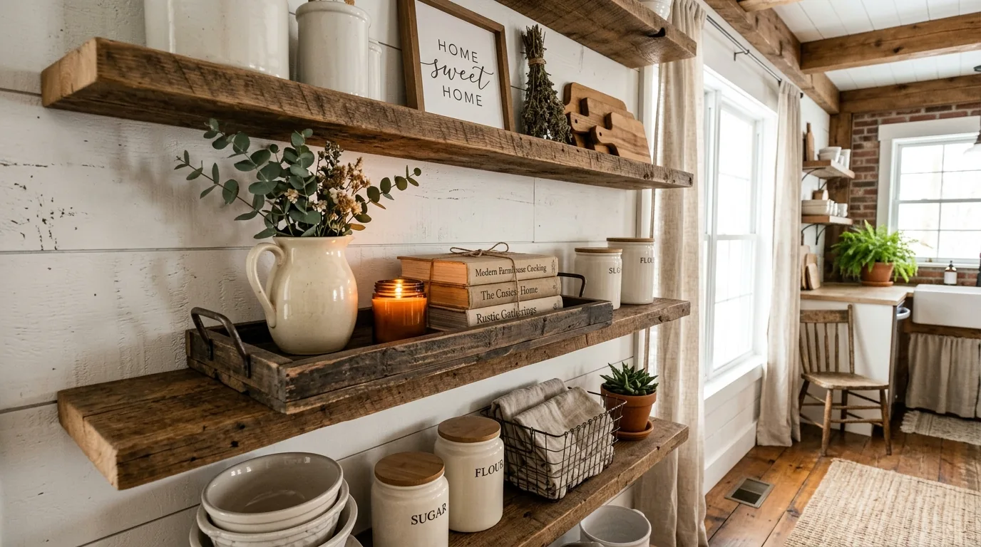 Scandinavian shelf with pale tray