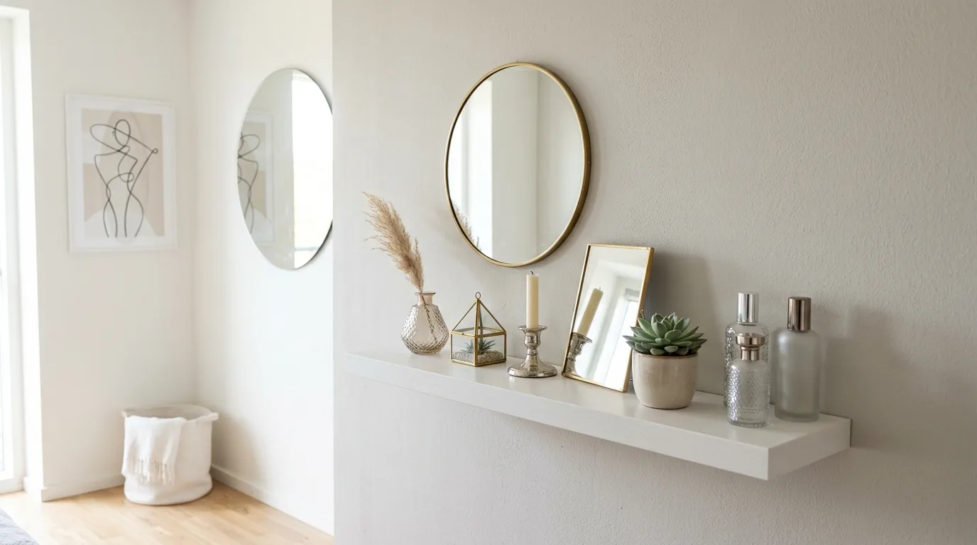 Boho shelf with rattan frame