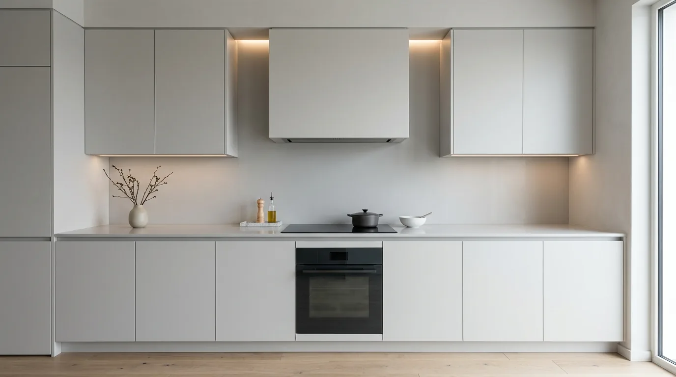 Built in hood cover wrapped in beadboard