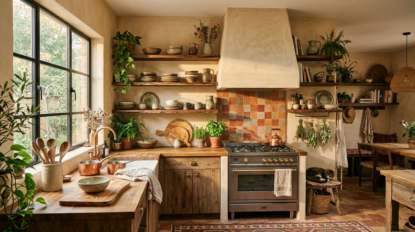 Navy range hood cover coordinated with island base