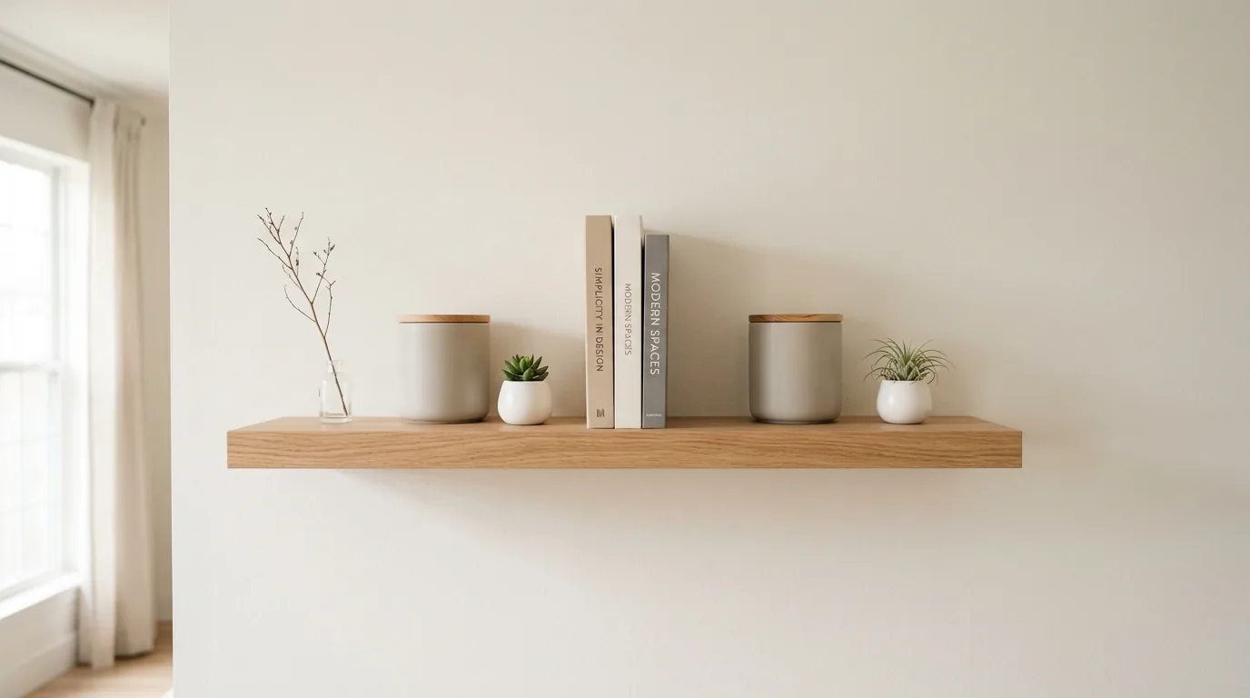 Bathroom shelf with rolled towels