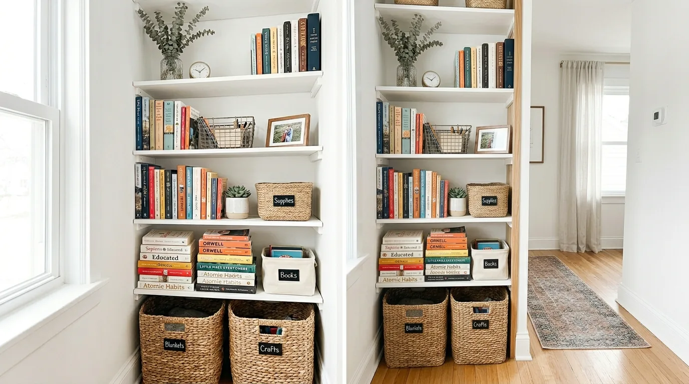 Kitchen shelf with mugs
