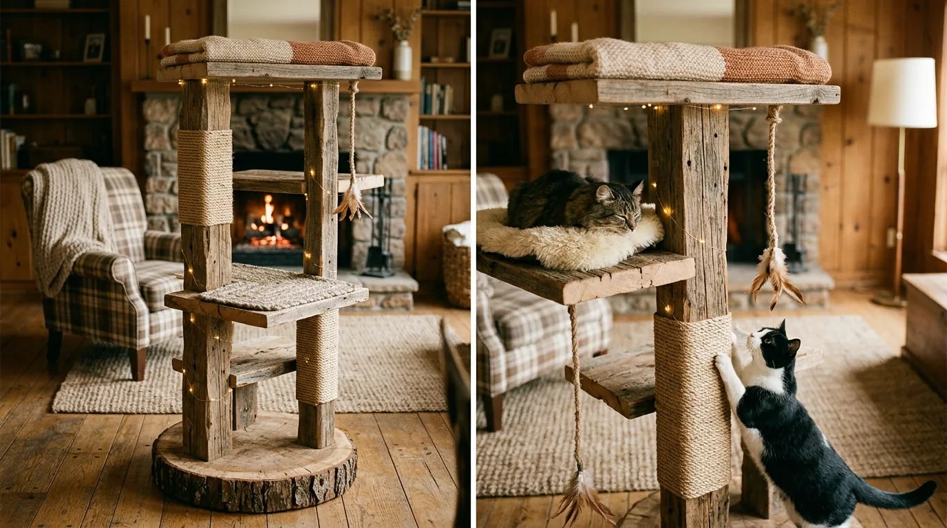 Luxury pet room with custom wall cat tree