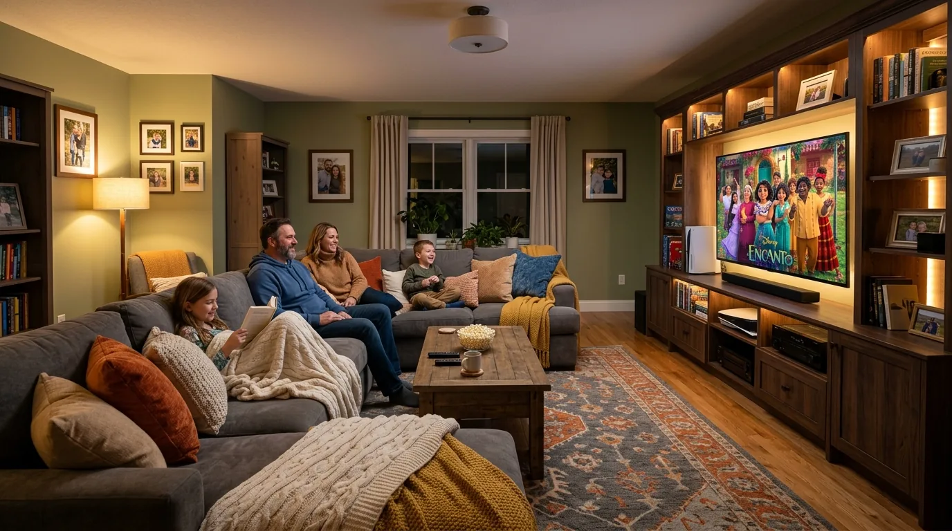 Gaming and movie room with monitor niche