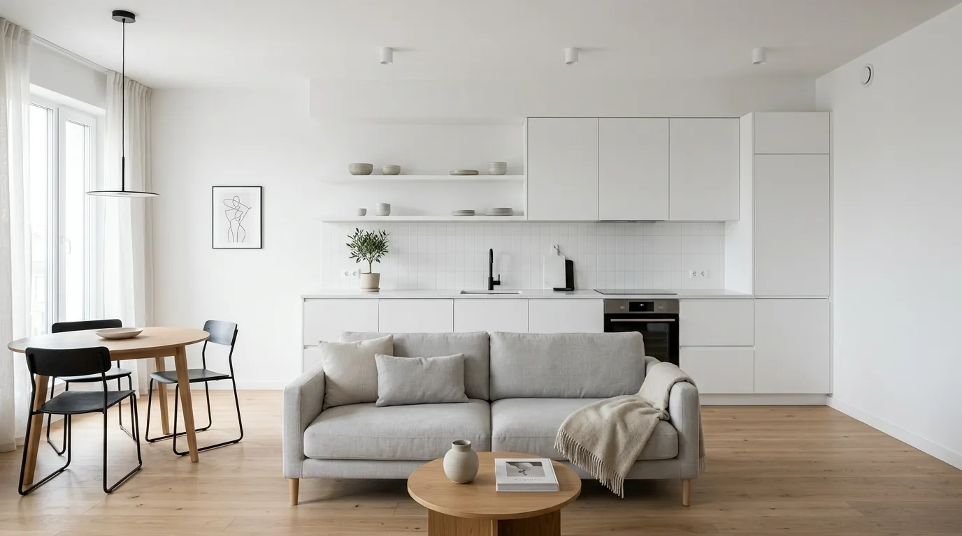 Small lounge with built in bench seating