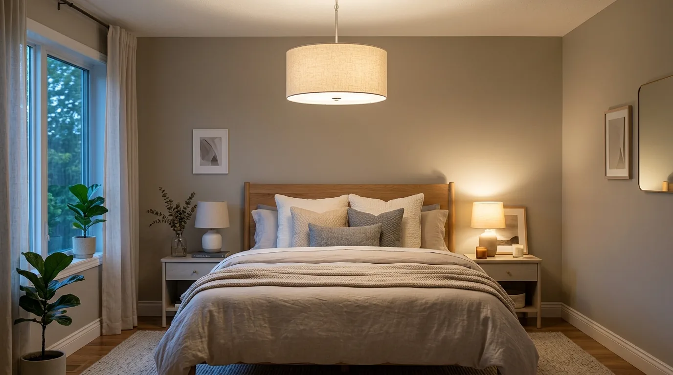 Clear glass cylinder pendants in an entryway