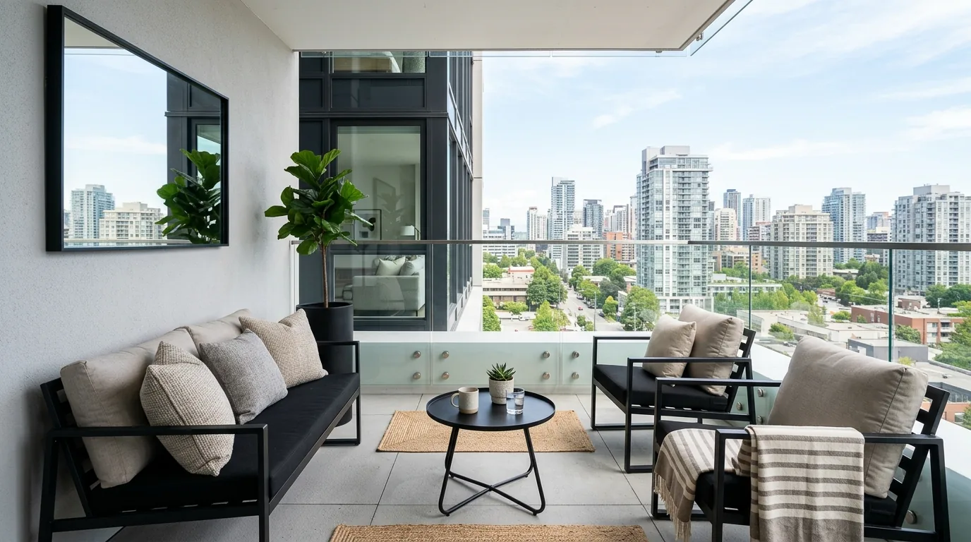 Small balcony with bistro set
