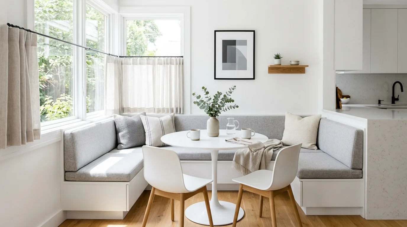 Small kitchen corner with cafe table