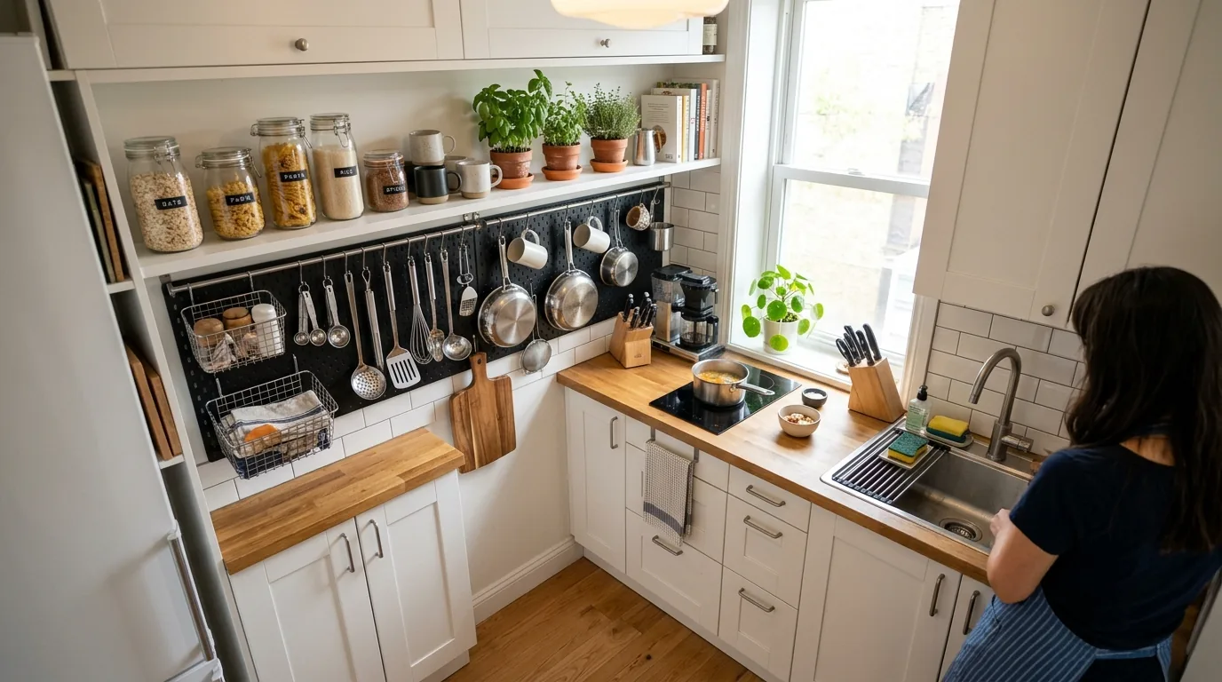 Coastal kitchen with woven accents