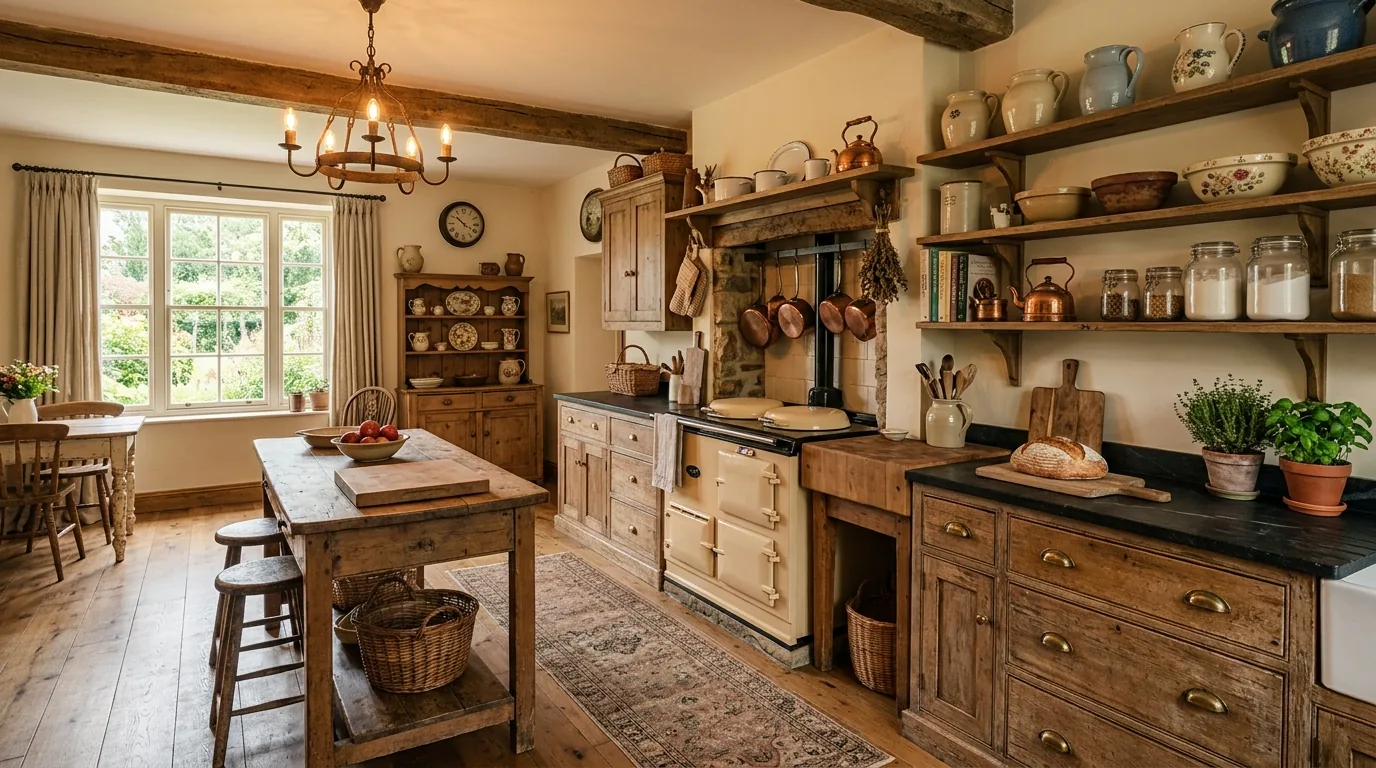 Farmhouse kitchen with apron sink