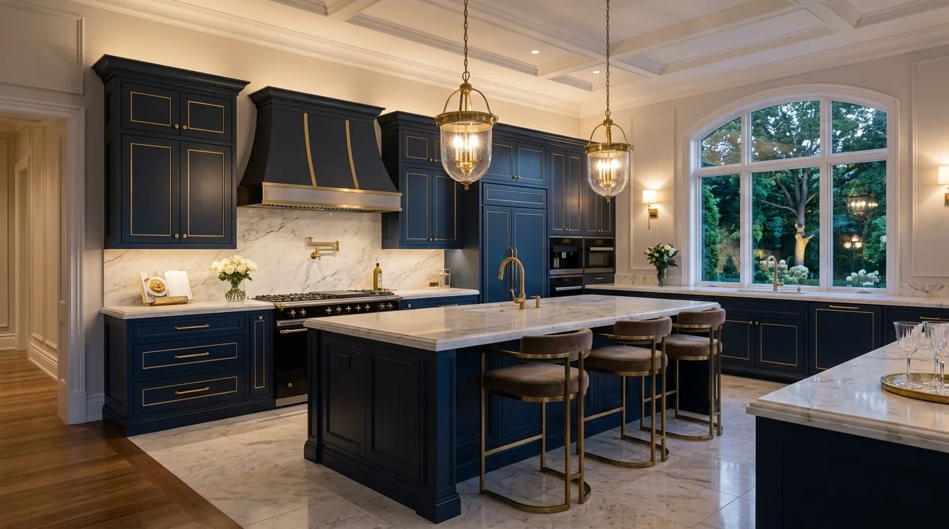 Traditional kitchen with paneled cabinets
