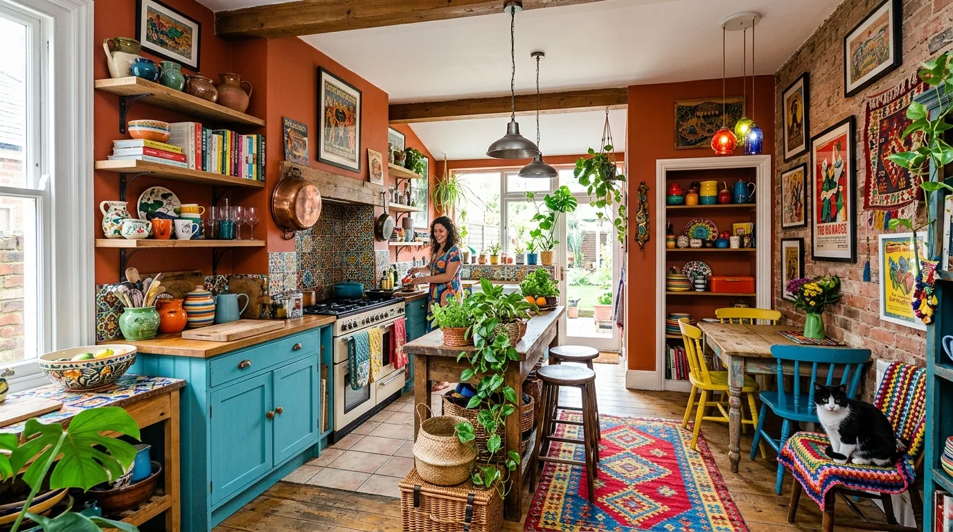 Cottage kitchen with floral details