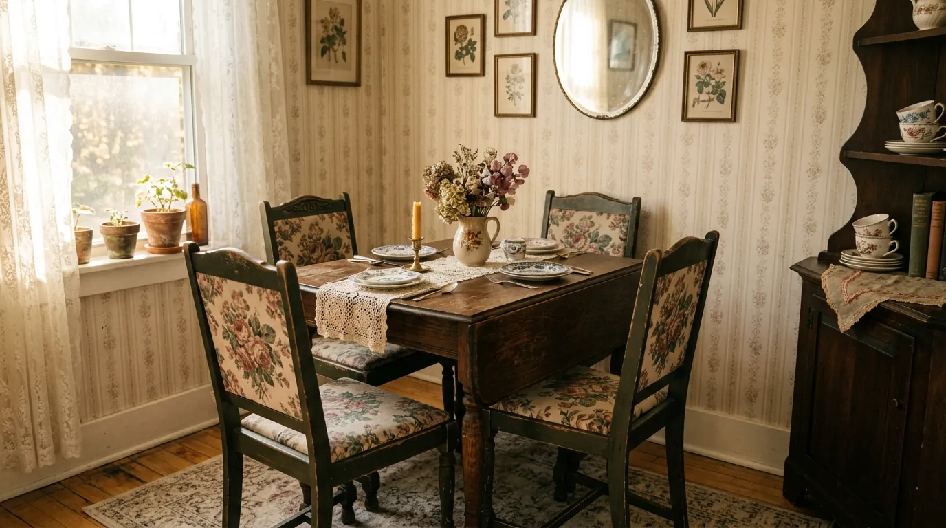 Multi functional small dining room with storage credenza