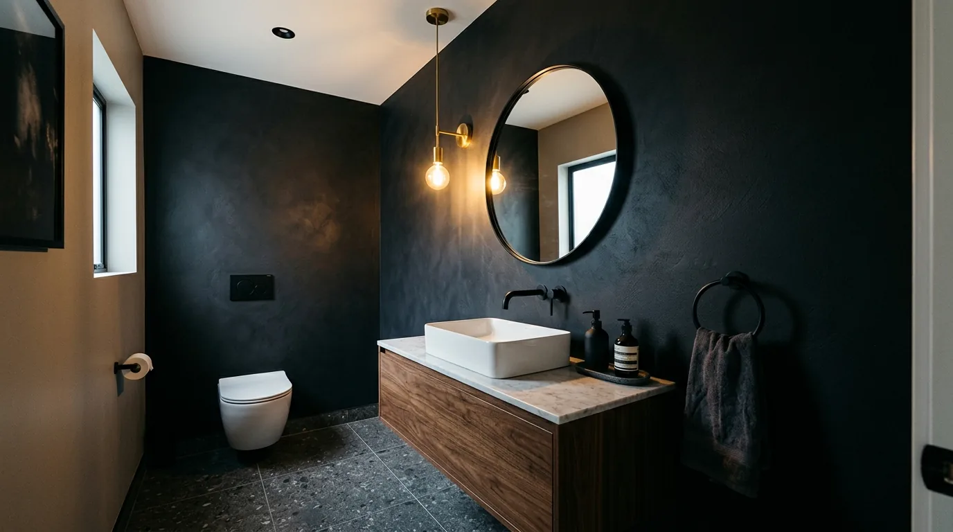 Small bathroom with narrow vanity