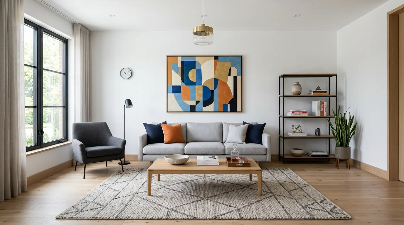 Luxury living room with marble accessories