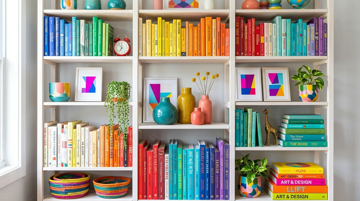 Minimal shelf arrangement with strong negative space