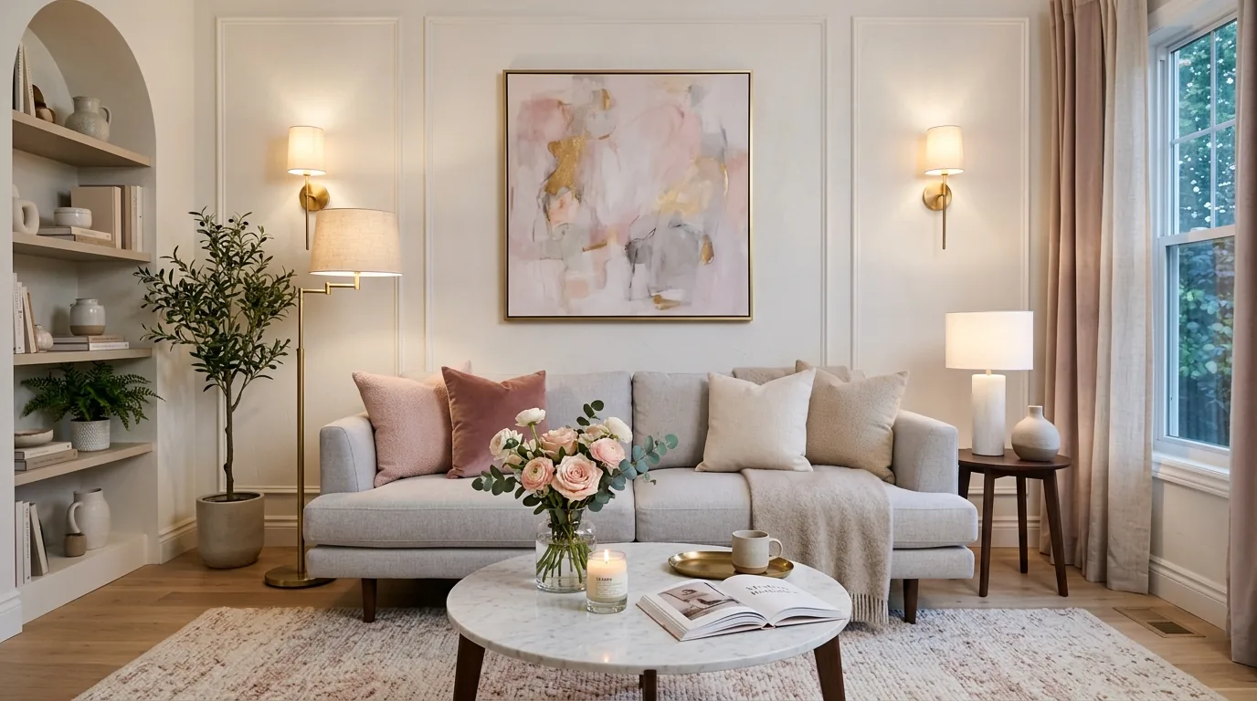 Luxury romantic suite with velvet bench