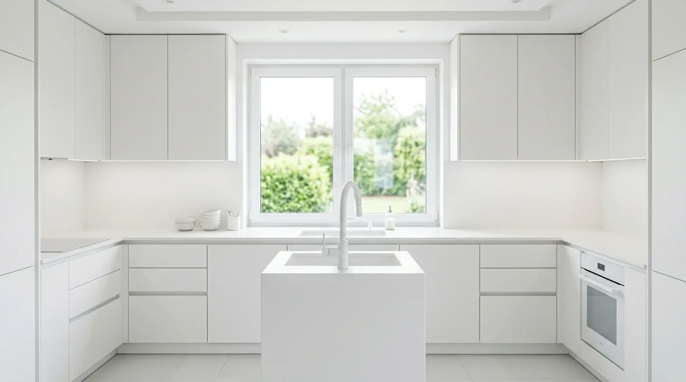 Luxury kitchen with touch control faucet and marble counter