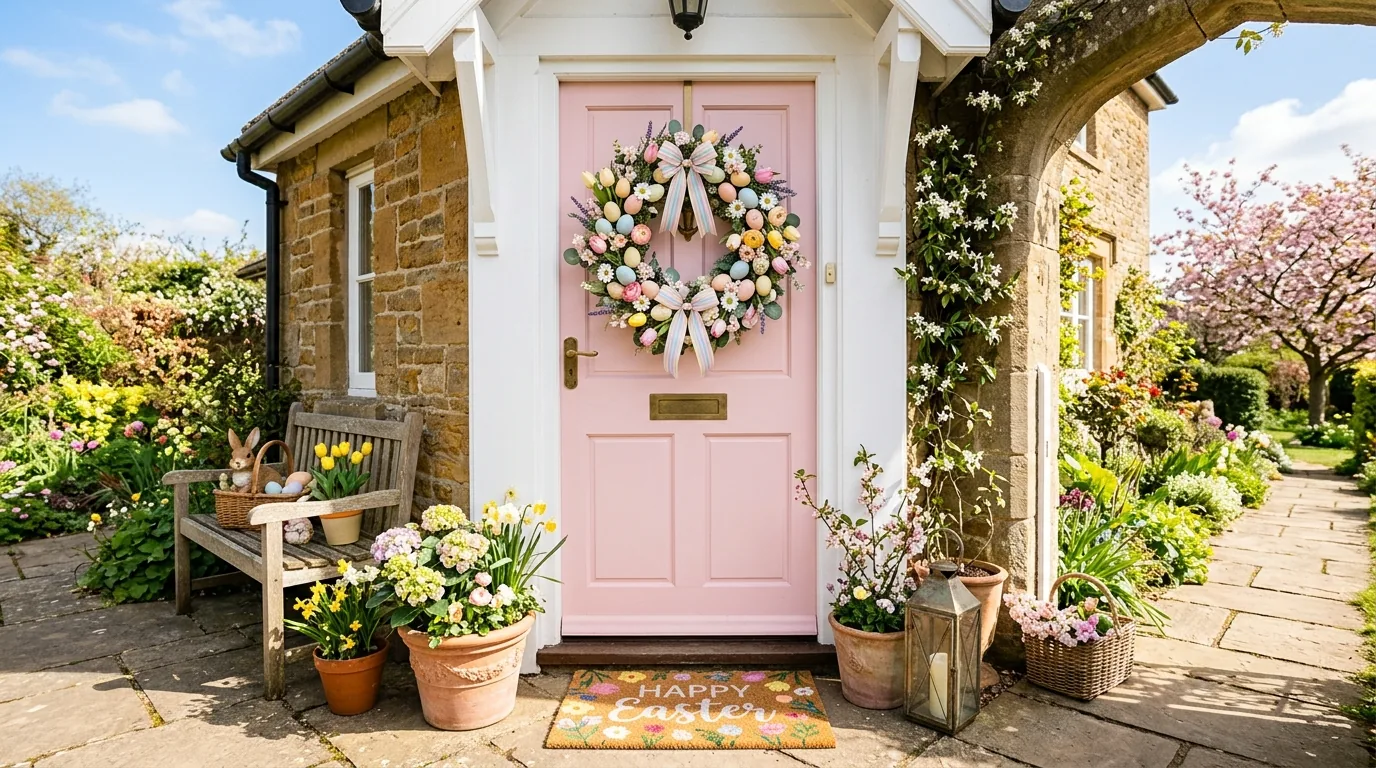 15 Festive Easter Door Decorations for a Hoppy Spring Welcome