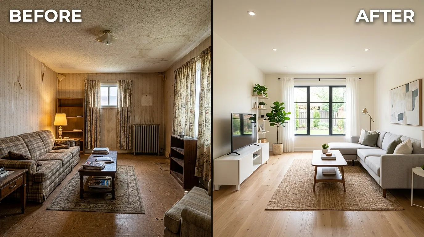 Whole old home updated in phases with preserved millwork and strategic repairs