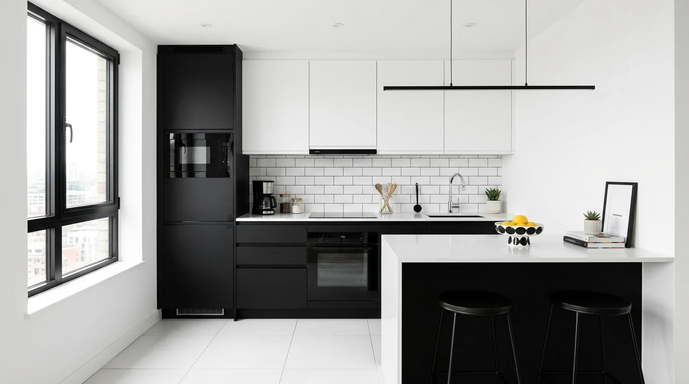 Integrated compact appliances in a small remodel
