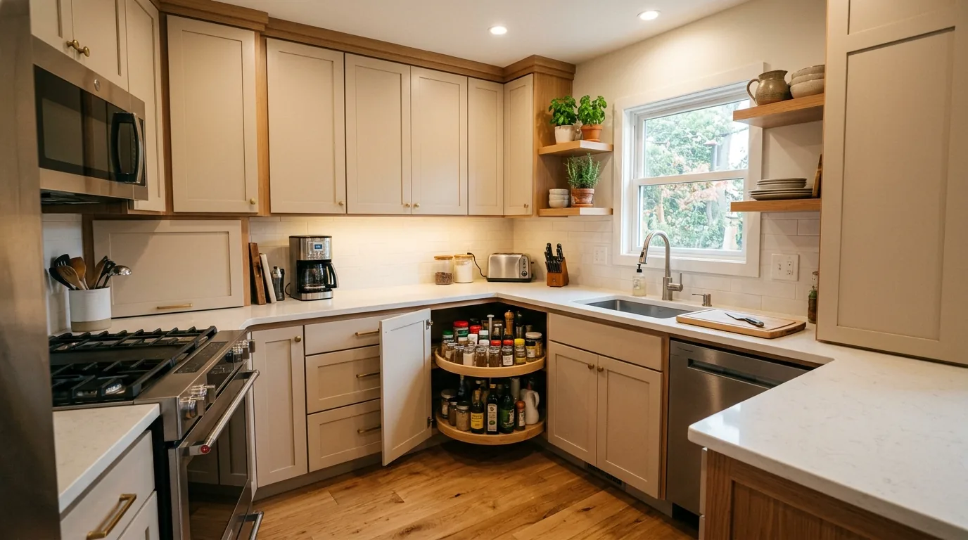 Galley kitchen remodel with uninterrupted countertop run