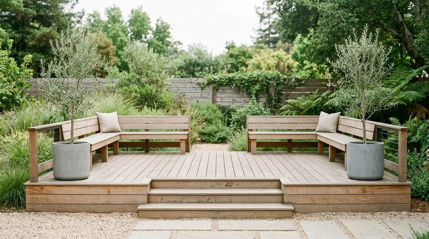 Family deck with grill zone and bar seating counter