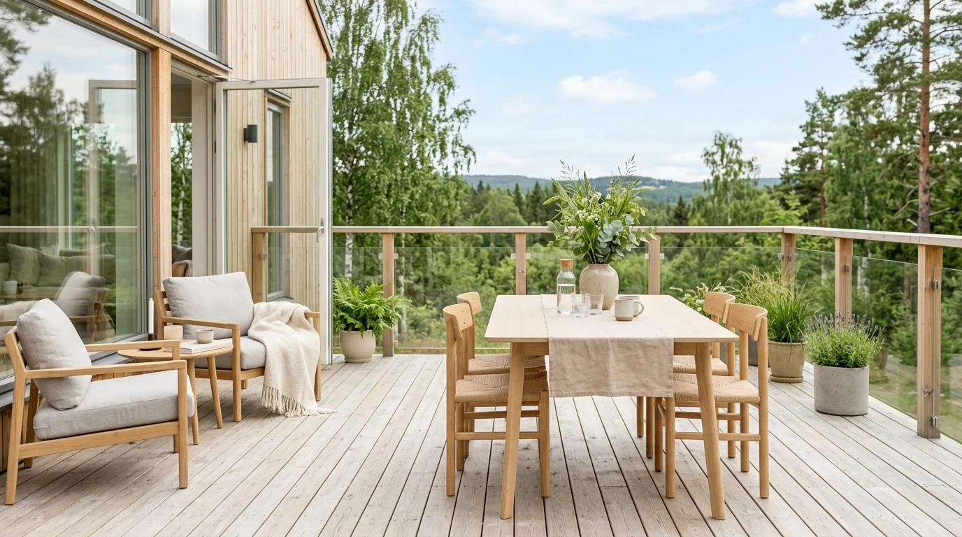 Multi level deck with dining below and lounge above